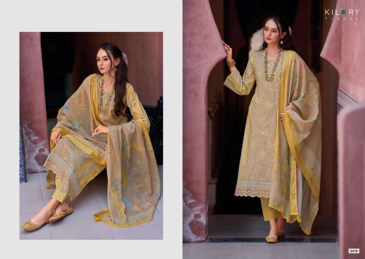 ZAIENA By KILORY TRENDS 2411 To 2416 Series Beautiful Festive Suits Colorful Stylish Fancy Casual Wear PURE LAWN COTTON Dresses At Wholesale Price
